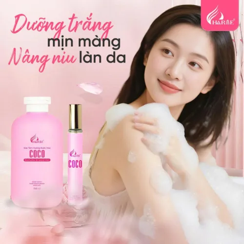 Bộ Charme Coco sữa tắm hương nước hoa 500ml và nước hoa 10ml
