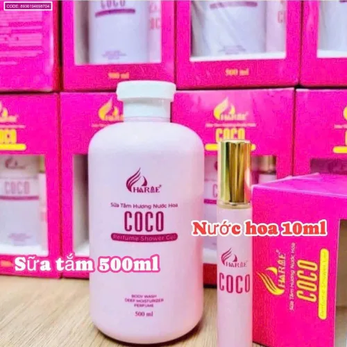 Bộ Charme Coco sữa tắm hương nước hoa 500ml và nước hoa 10ml