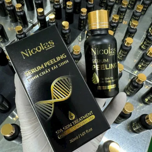 Nơi lấy sỉ combo Tái Sinh Nicolas - Serum Peeling 30ml & Kem Face Men Tảo Xanh Collagen 5g Chính Hãng