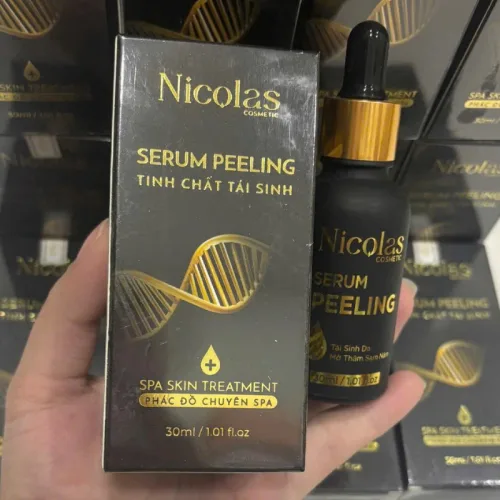 Nơi lấy sỉ combo Tái Sinh Nicolas - Serum Peeling 30ml & Kem Face Men Tảo Xanh Collagen 5g Chính Hãng