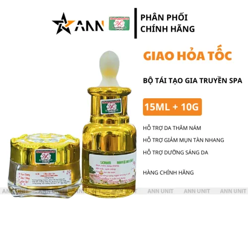 Chuyên sỉ combo Tái Tạo Gia Truyền Spa Kem Face 10g & Serum 15ml Hỗ Trợ Da Thâm Nám Tàn Nhang