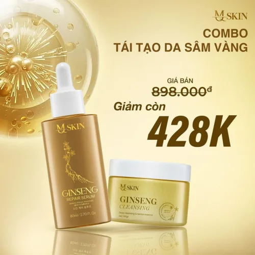 Bộ Serum 80ml và Bột Rửa Mặt Sâm Vàng MQ Skin