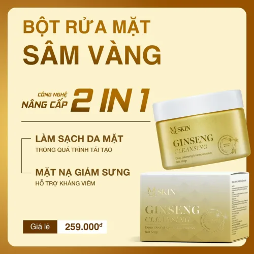 Bộ Serum 80ml và Bột Rửa Mặt Sâm Vàng MQ Skin