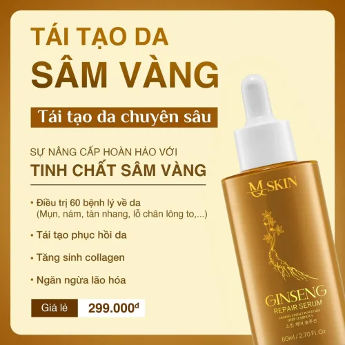 Bộ Serum 80ml và Bột Rửa Mặt Sâm Vàng MQ Skin