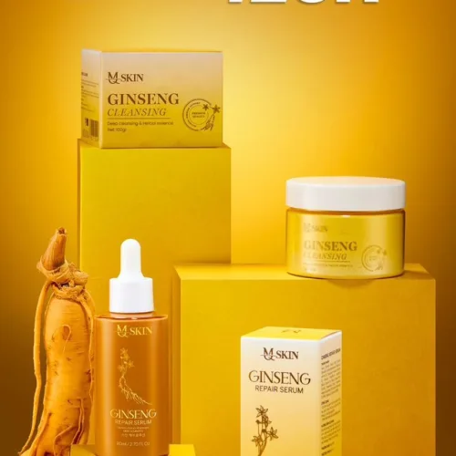 Bộ Serum 80ml và Bột Rửa Mặt Sâm Vàng MQ Skin