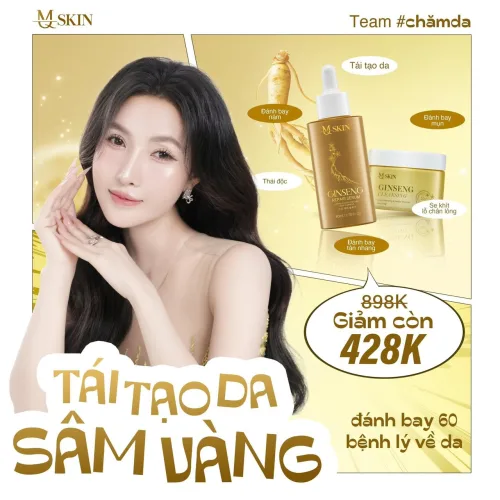 Bộ Serum 80ml và Bột Rửa Mặt Sâm Vàng MQ Skin