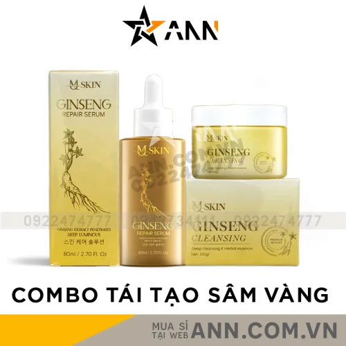 Bộ Serum 80ml và Bột Rửa Mặt Sâm Vàng MQ Skin