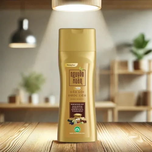Dầu gội dược liệu Nguyên Xuân Bồng Bềnh màu kem, chai 250ml
