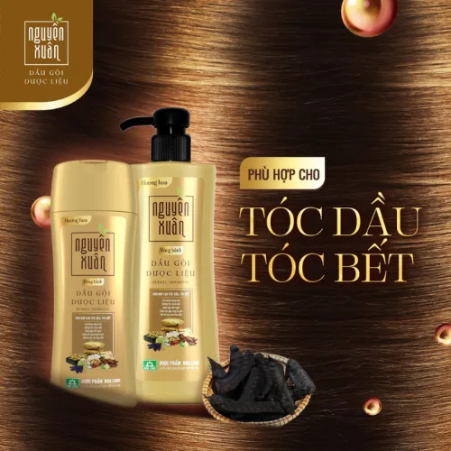 Nguồn hàng sỉ dầu Gội Dược Liệu Nguyên Xuân Cho Tóc Dầu Bết 450ml - Chai Vàng Đậm