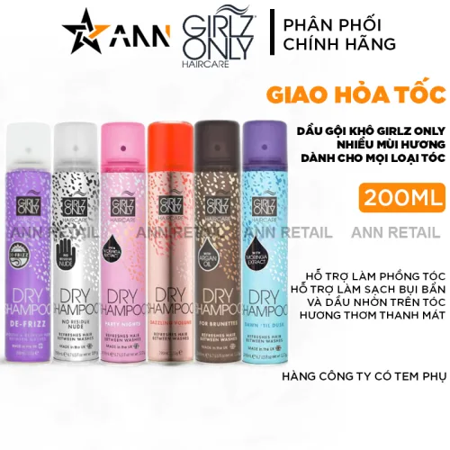 Girlz Only Dầu Gội Khô Anh Quốc 200ml Nhiều Mùi