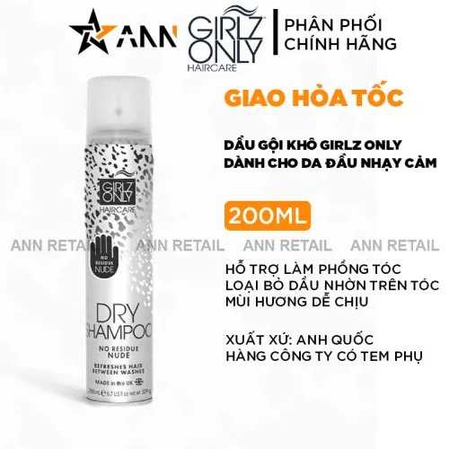 Chuyên sỉ dầu Gội Khô Girlz Only Màu Xám 200ml - Dầu Gội Khô Cho Da Đầu Nhạy Cảm