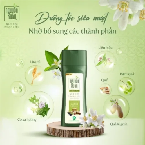 Dầu gội dưỡng tóc Nguyên Xuân hương bưởi 250ml, xanh lá nhạt