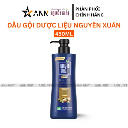 Dầu gội dược liệu Nguyên Xuân sạch gàu, màu xanh dương đậm, 450ml