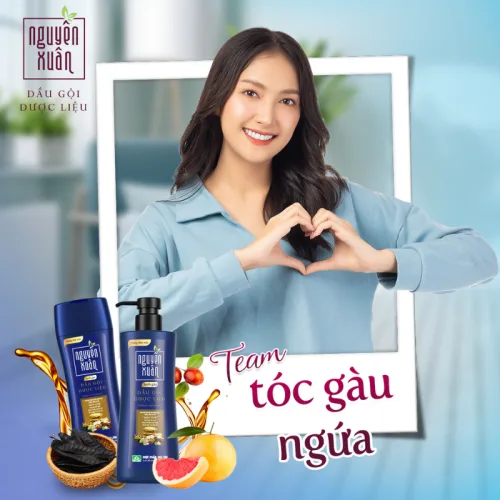 Dầu gội dược liệu Nguyên Xuân sạch gàu, màu xanh dương đậm, 450ml