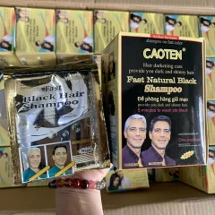 Dầu gội phủ bạc YiCAOTEN màu đen, hộp 10 gói