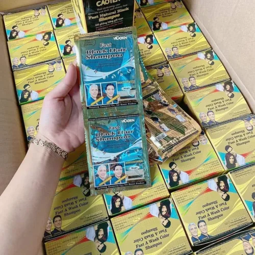Dầu gội phủ bạc YiCAOTEN màu đen, hộp 10 gói