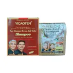 Yicaoten Dầu Gội Phủ Bạc Màu Nâu, Hộp 10 Gói