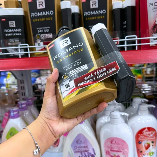 Chuyên sỉ dầu Gội Romano Grandiose 650g - Dầu Gội Nam Chai Vàng (Tặng Sữa Tắm Sạch Sảng Khoái)