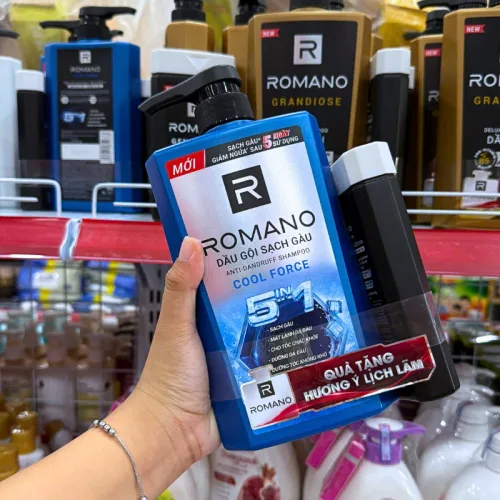 Shop sỉ dầu Gội Romano Sạch Gàu Anti - Dandruff Shampoo Cool Force 5 In 1 650g - Dầu Gội Nam Chai Xanh Dương (Tặng Sữa Tắm Sạch Sảng Khoái)
