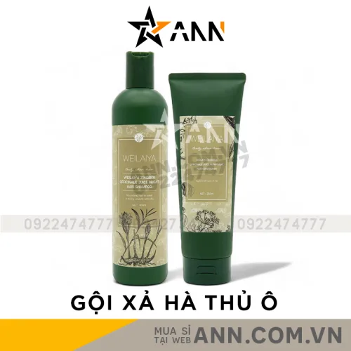 Combo Weilaiya dầu gội gừng hà thủ ô 400ml và dầu xả 250ml kèm bộ mini