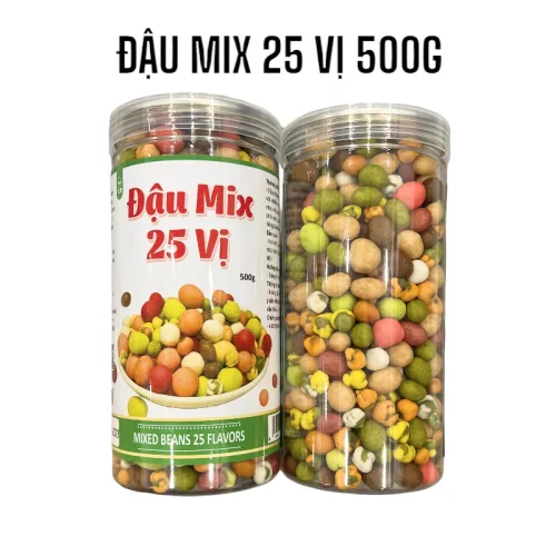 Đậu Mix 25 Vị Giòn Thơm Đóng Gói 500g