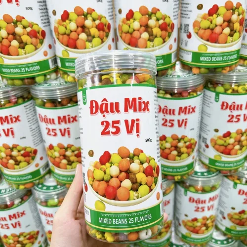 Đậu Mix 25 Vị Giòn Thơm Đóng Gói 500g