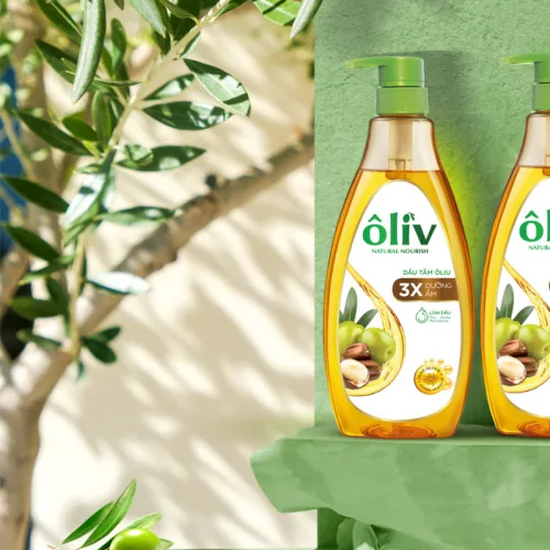 Dầu tắm Ôliv Ôliu 3X dưỡng ẩm 650ml, kèm dầu gội Ôliu