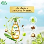Dầu tắm Ôliv Ôliu 3X dưỡng ẩm 650ml, kèm dầu gội Ôliu