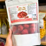 Dâu tây sấy thăng hoa 200g, túi zip trắng sữa