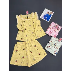 Chuyên sỉ đồ Bộ Nữ Áo 3 Lỗ Quần Đùi Họa Tiết Trẻ Trung Dễ Thương Vải Cotton Hàn Mịn Mát Size 45-62kg