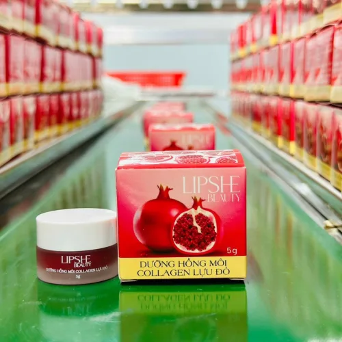 LIPSHE Beauty Dưỡng Hồng Môi Collagen Lựu Đỏ 5g