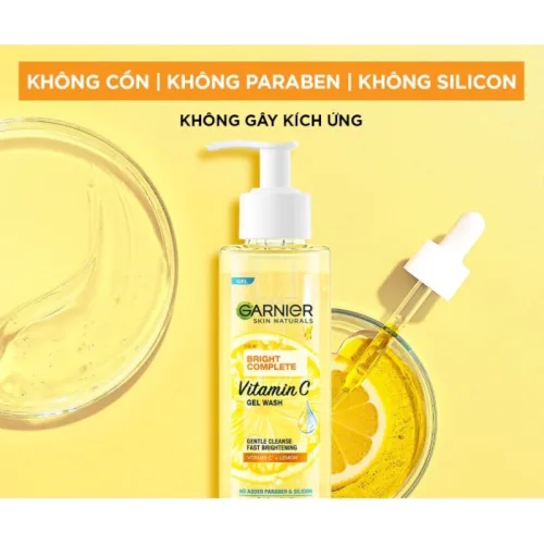 Garnier Bright Complete Vitamin C Gel Wash 120ml Sạch Dịu Nhẹ