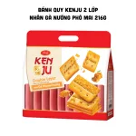 Bánh quy Kenju nhân gà nướng phô mai 2 lớp, túi 216g gồm 16 gói