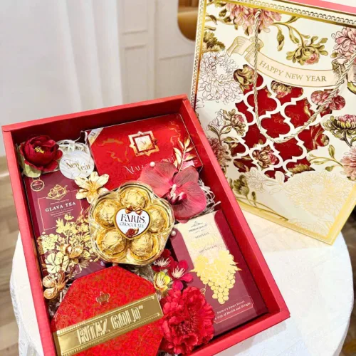 Giỏ 5 món quà Tết sang trọng dùng tặng và trang trí