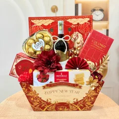 Giỏ Quà Tết 7 Món Đủ Vị Phối Bốn Màu Sang Trọng