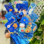 Nguồn hàng sỉ giỏ Quà Tết Mèo Thần Tài Xanh Dương Sang Trọng - Quà Tặng Tết - Quà Trang Trí Tết