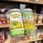 Đậu Hà Lan ngũ vị hộp 450g: sầu riêng, phô mai, sữa dừa, wasabi, tỏi ớt