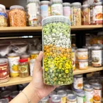 Đậu Hà Lan ngũ vị hộp 450g: sầu riêng, phô mai, sữa dừa, wasabi, tỏi ớt