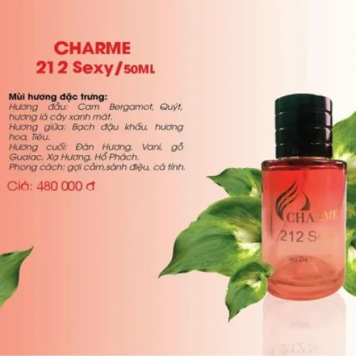 Nước hoa Charme 212 Sexy dành cho nam, dung tích 50ml