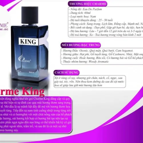 Charme King Eau De Parfum nam chai 60ml