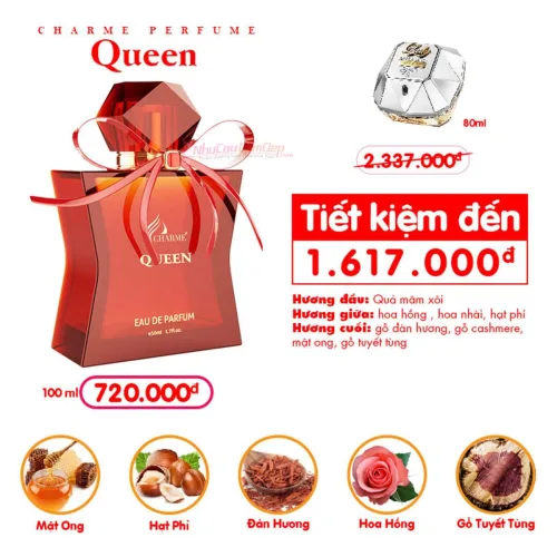 Chuyên sỉ nước Hoa Nữ Charme Queen 100ml