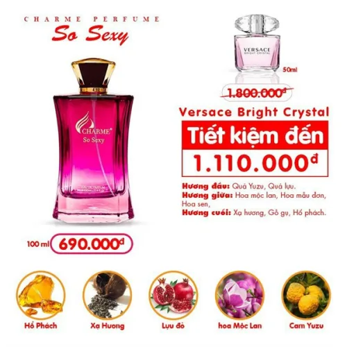 Nước hoa EDP dành cho nữ Charme So Sexy dung tích 100ml