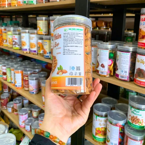 Hạnh Nhân Vỏ Mỏng Rang Bơ 400g Đựng Trong Hũ PET