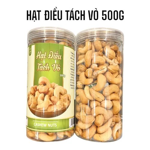 Hạt Điều Cồ Nguyên Hạt Sạch Lụa Loại Ngon (Đã tách vỏ)500g Hộp