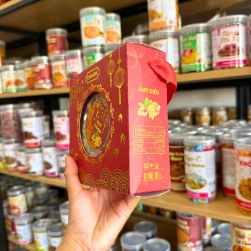 Nguồn hàng sỉ hạt Diều Rang Muối Nuts Cashew Hộp Quà Tết