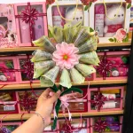 Nguồn hàng sỉ [Không Đèn Chớp] Hoa Gài Tiền - Hoa Gắn Tiền - Hoa Đựng Tiền Hướng Dương Trong Suốt -  Hoa Sáp