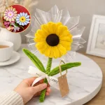 Nguồn hàng sỉ [Không Đèn Chớp] Hoa Gài Tiền - Hoa Gắn Tiền - Hoa Đựng Tiền Hướng Dương Trong Suốt -  Hoa Sáp