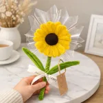 Nguồn hàng sỉ [Không Đèn Chớp] Hoa Gài Tiền - Hoa Gắn Tiền - Hoa Đựng Tiền Hướng Dương Trong Suốt -  Hoa Sáp
