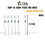 Bộ 10 nĩa xiên inox 13.4cm dùng cho trái cây và món ăn