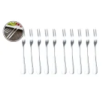 Bộ 10 nĩa xiên inox 13.4cm dùng cho trái cây và món ăn